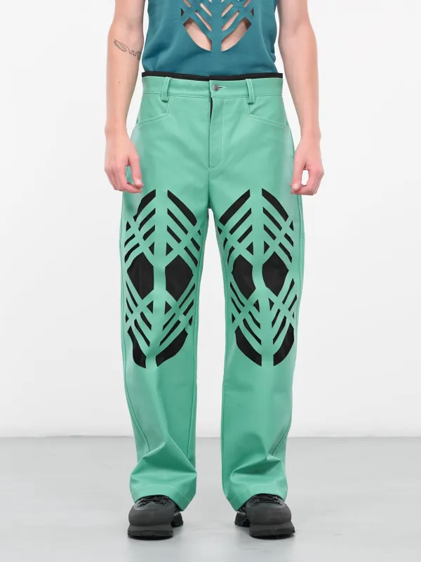 Laser-Cut Pants (PL-01G-F-DOUBLE-LASER-BRIGHT-G) sold by lorenzo