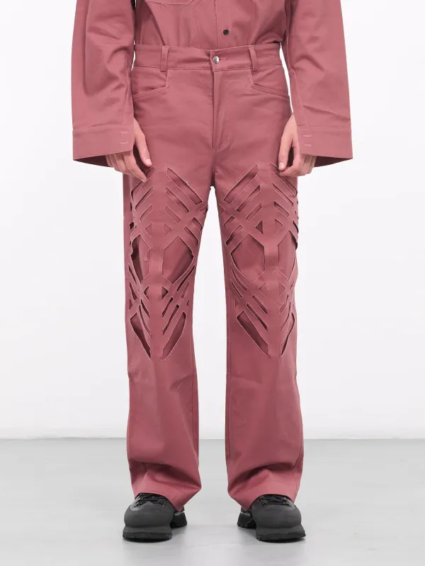 Laser-Cut Pants (PL-01G-F-DOUBLE-LASER-DUSTY-PI) sold by lorenzo