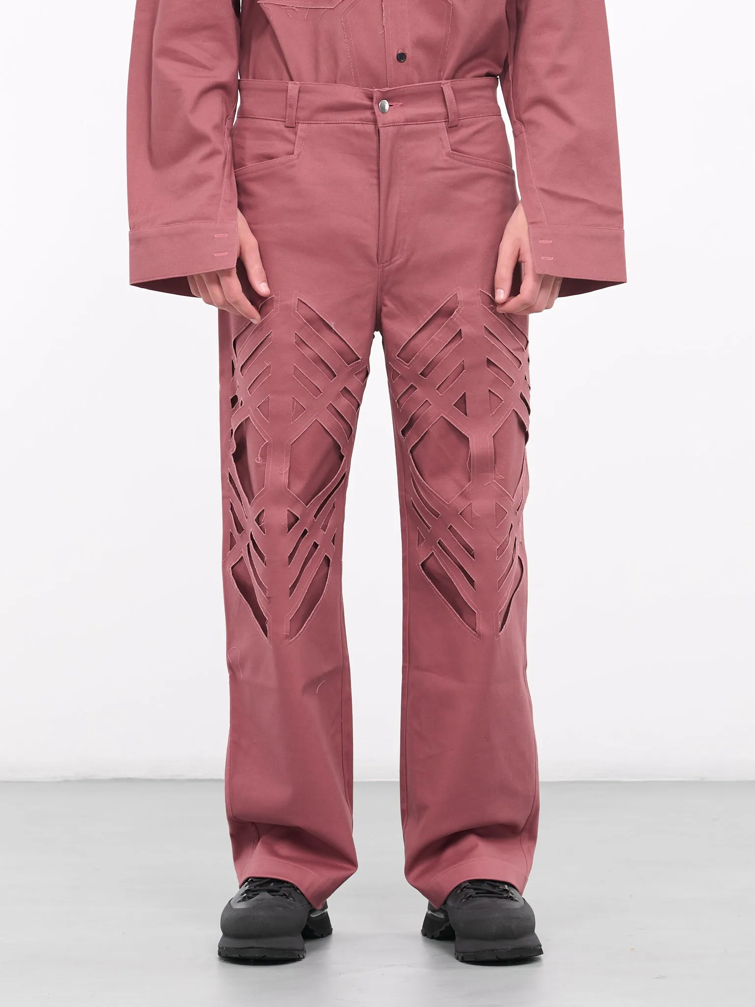 Laser-Cut Pants (PL-01G-F-DOUBLE-LASER-DUSTY-PI) sold by lorenzo