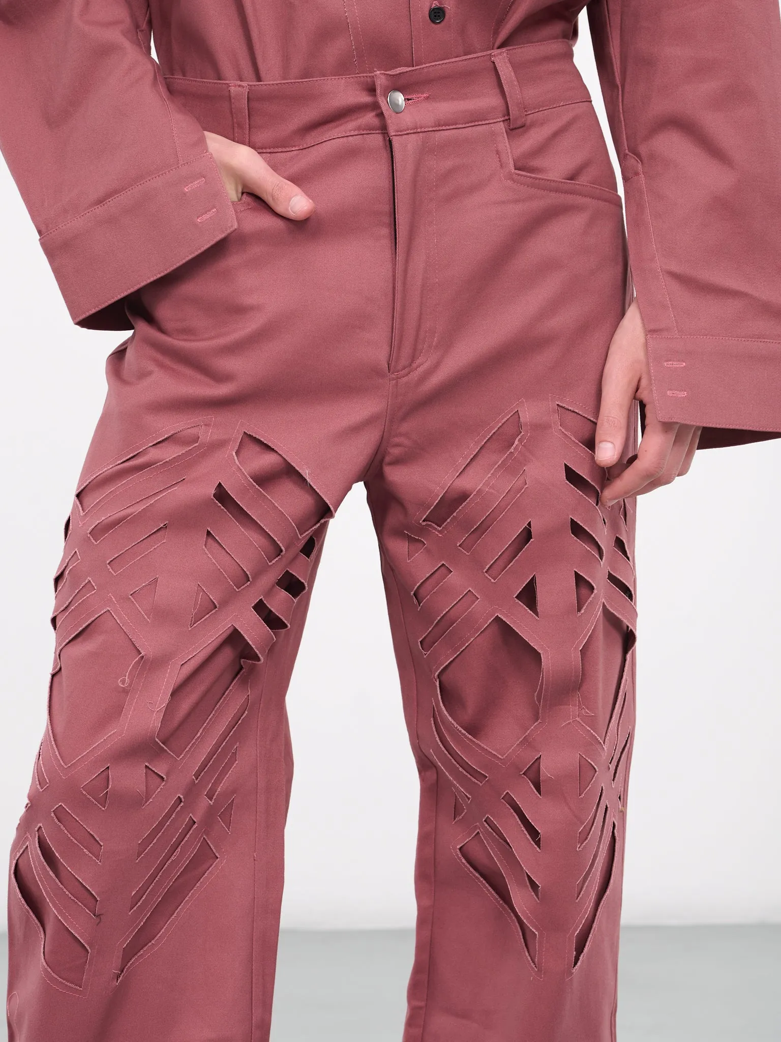 Laser-Cut Pants (PL-01G-F-DOUBLE-LASER-DUSTY-PI) sold by lorenzo product image thumbnail 5