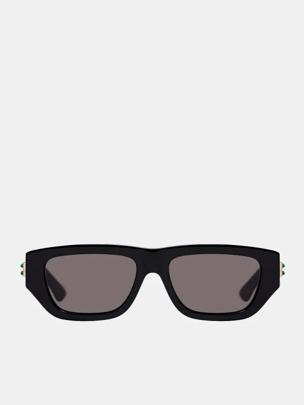 Bolt Rectangular Sunglasses (756434V2Q30-1049--BLACK-GREY) made by Bottega Veneta