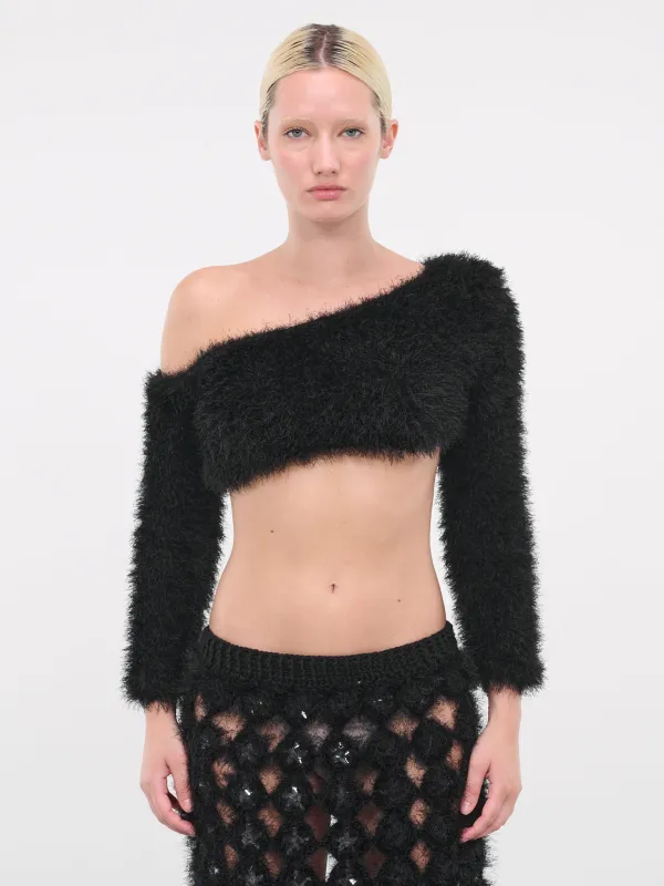 Furry Knit Top (CRTP01BK-ANGEL-BLACK) sold by lorenzo