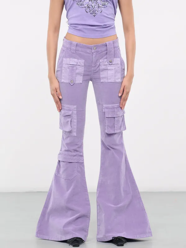 Velvet Flared Trousers (2P102A-N0747-JASMINE) sold by lorenzo