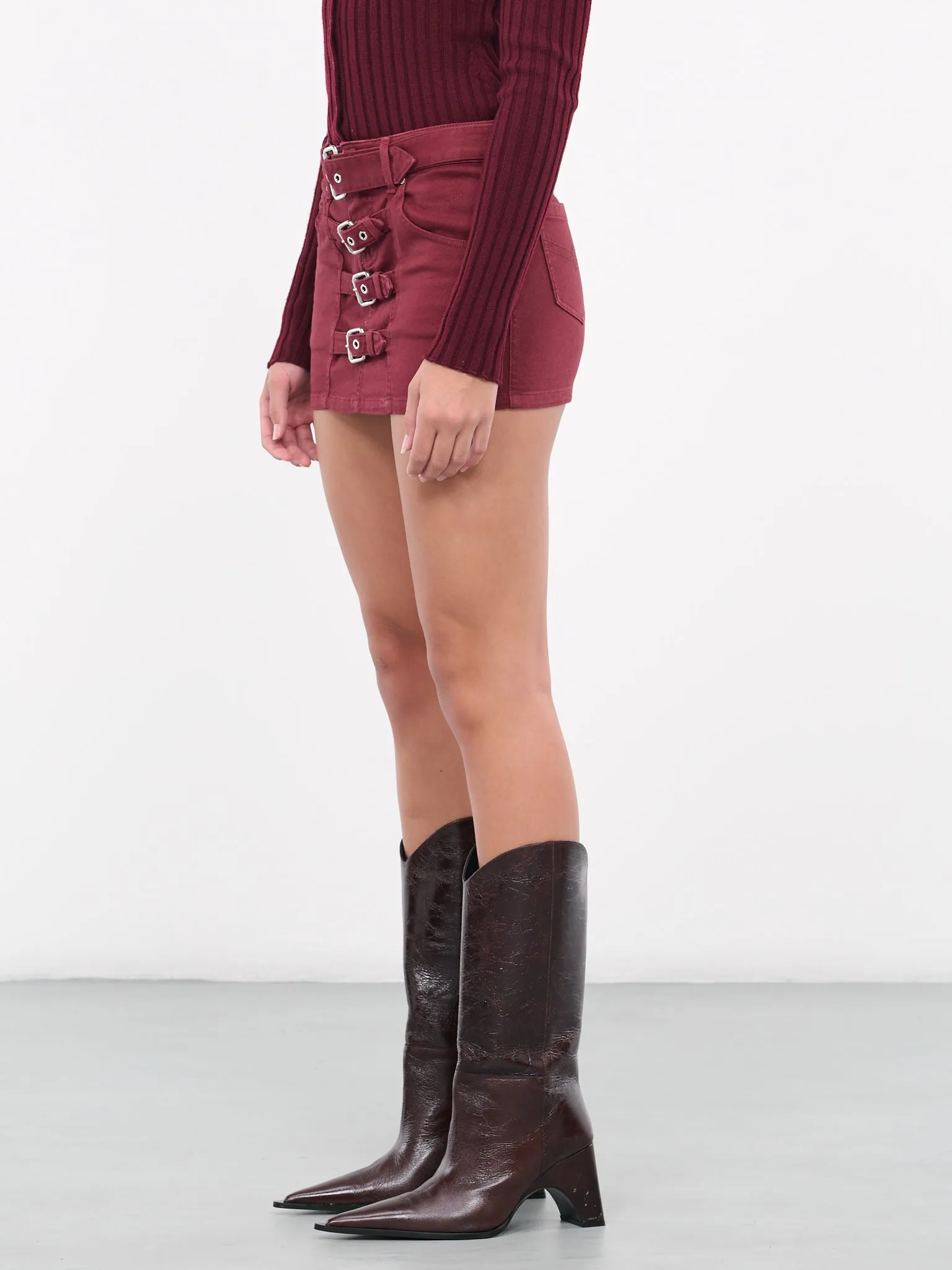 Jean Buckle Mini Skirt (4J051A-N0745-PORT-ROYALE) sold by lorenzo product image thumbnail 2