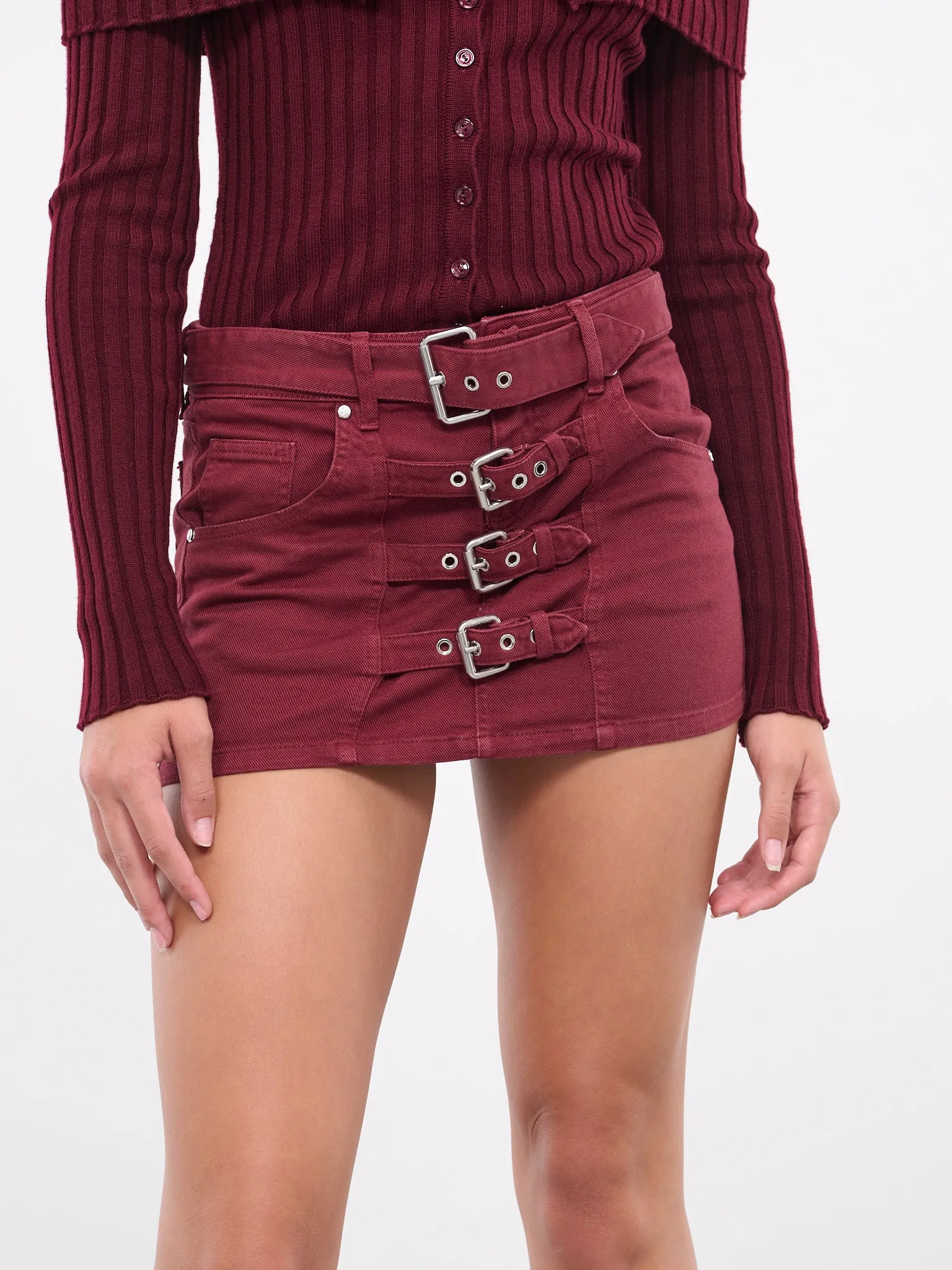 Jean Buckle Mini Skirt (4J051A-N0745-PORT-ROYALE) sold by lorenzo product image thumbnail 4