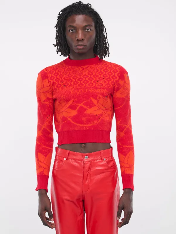 Shrunk Sweater (MT050K-SFJ-ORANGE-RED) made by LUU DAN
