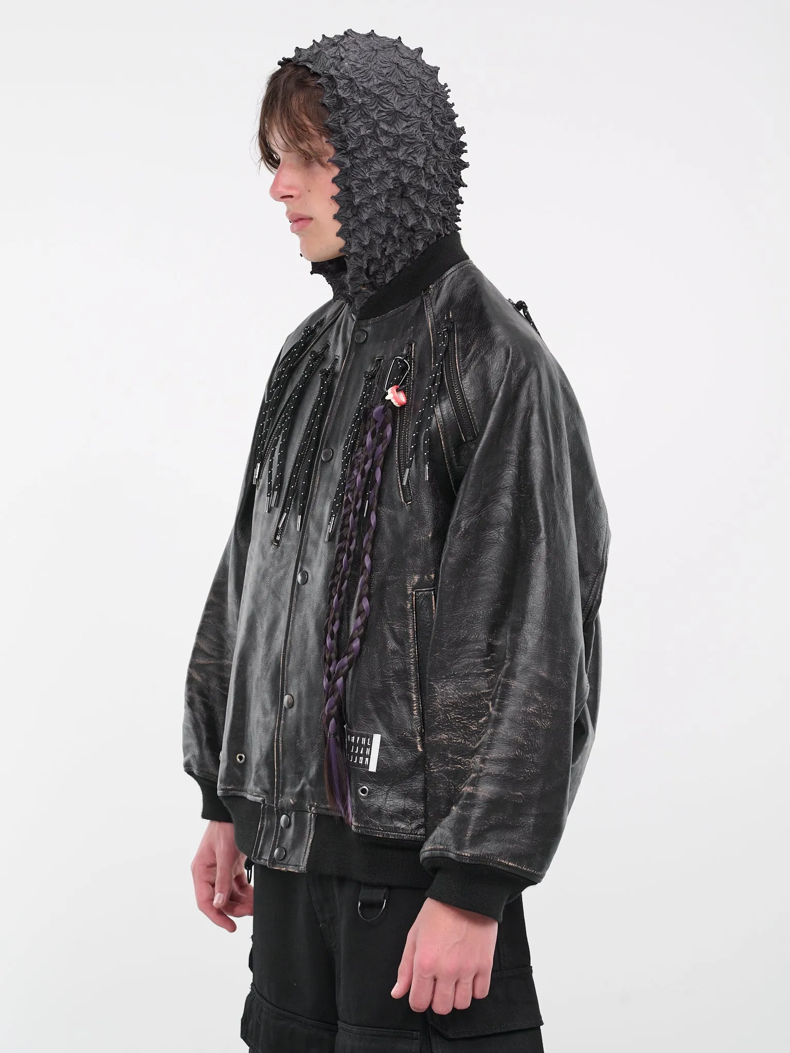 Multi-Zip Leather Jacket (1927-BLACK) sold by lorenzo product image thumbnail 2