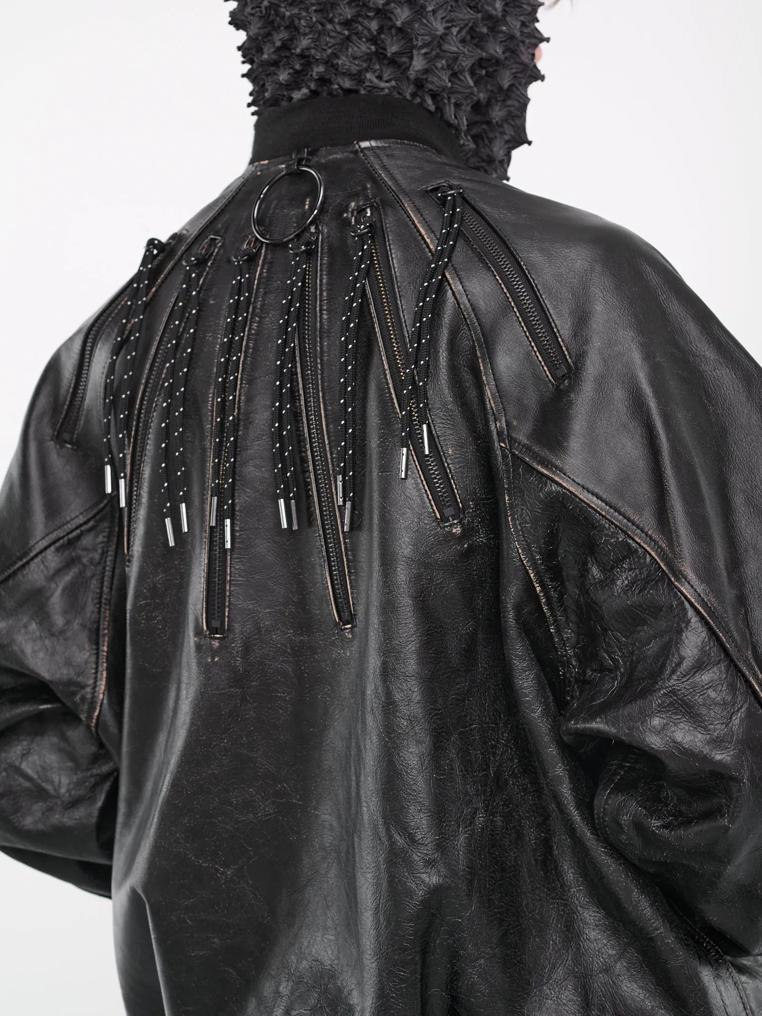 Multi-Zip Leather Jacket (1927-BLACK) sold by lorenzo product image thumbnail 5