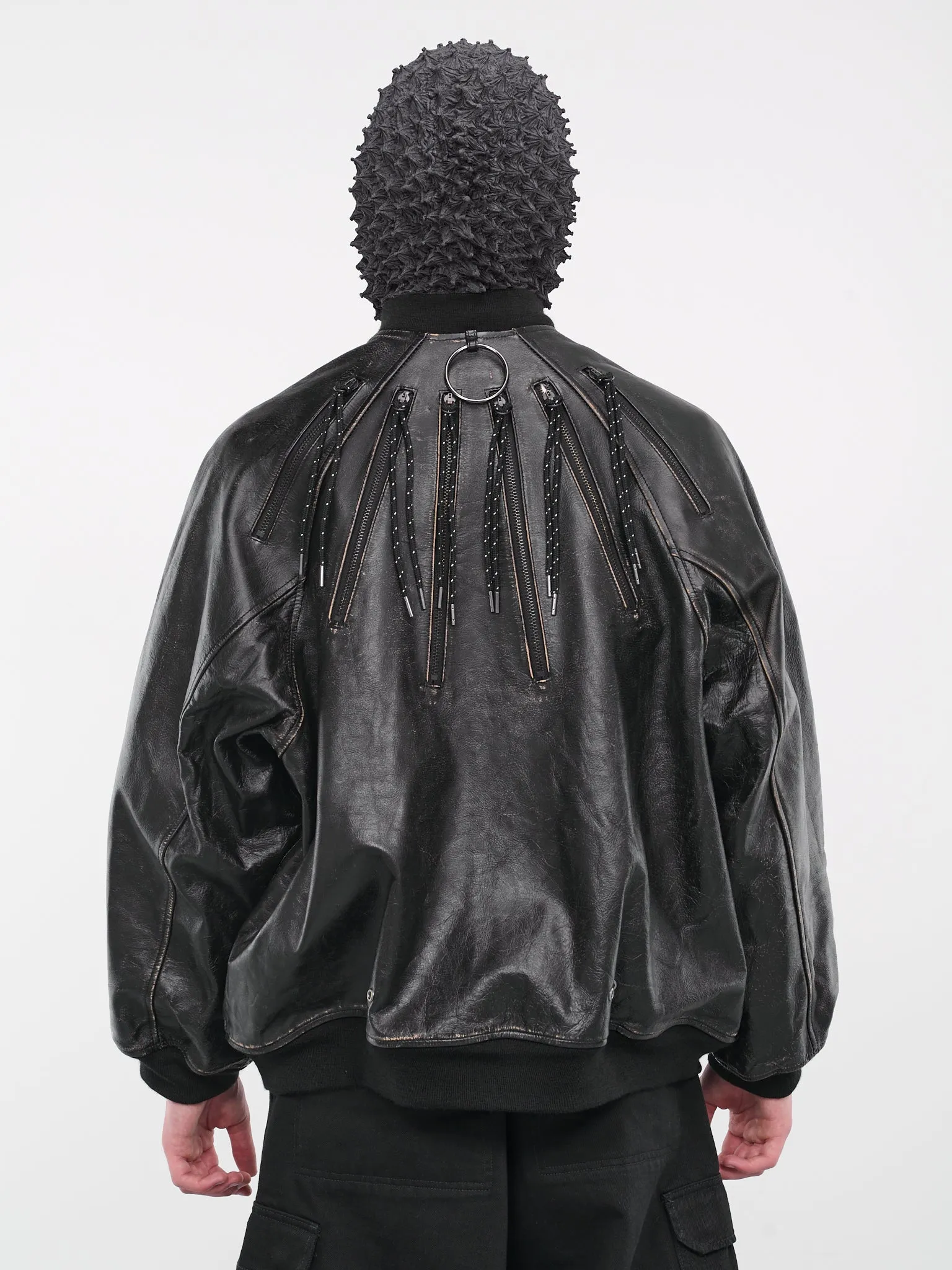 Multi-Zip Leather Jacket (1927-BLACK) sold by lorenzo product image thumbnail 3