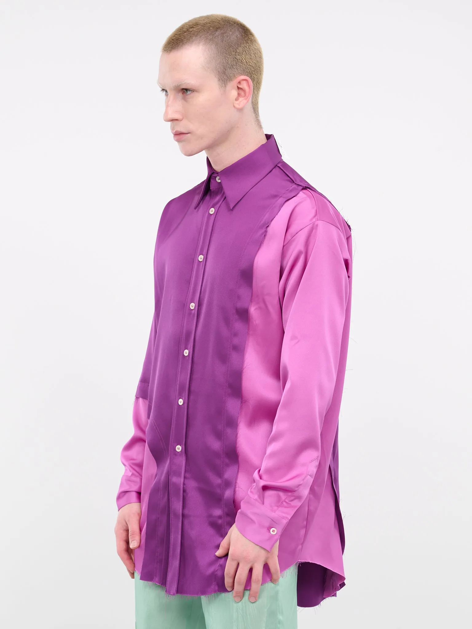 Patched Silk Shirt (S13-PURPLE-LIGHT-PURPLE) sold by lorenzo product image thumbnail 2