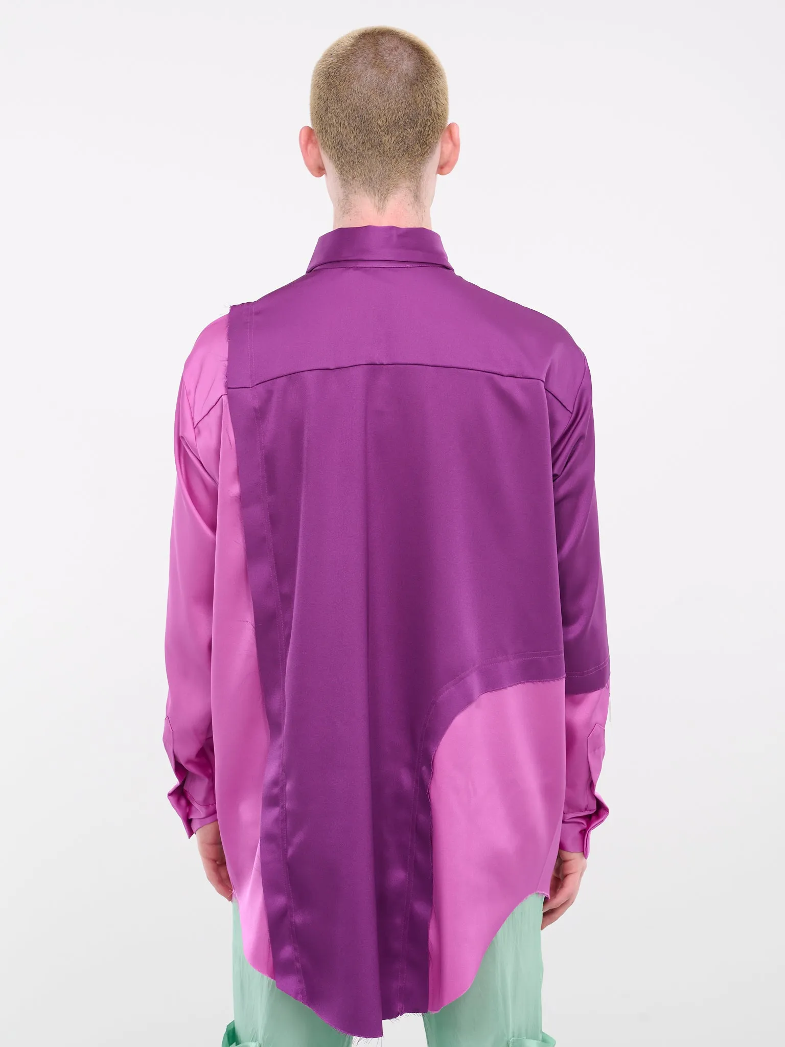 Patched Silk Shirt (S13-PURPLE-LIGHT-PURPLE) sold by lorenzo product image thumbnail 3