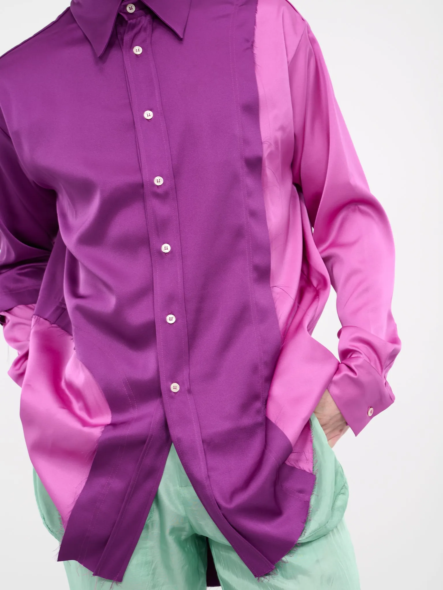 Patched Silk Shirt (S13-PURPLE-LIGHT-PURPLE) sold by lorenzo product image thumbnail 5