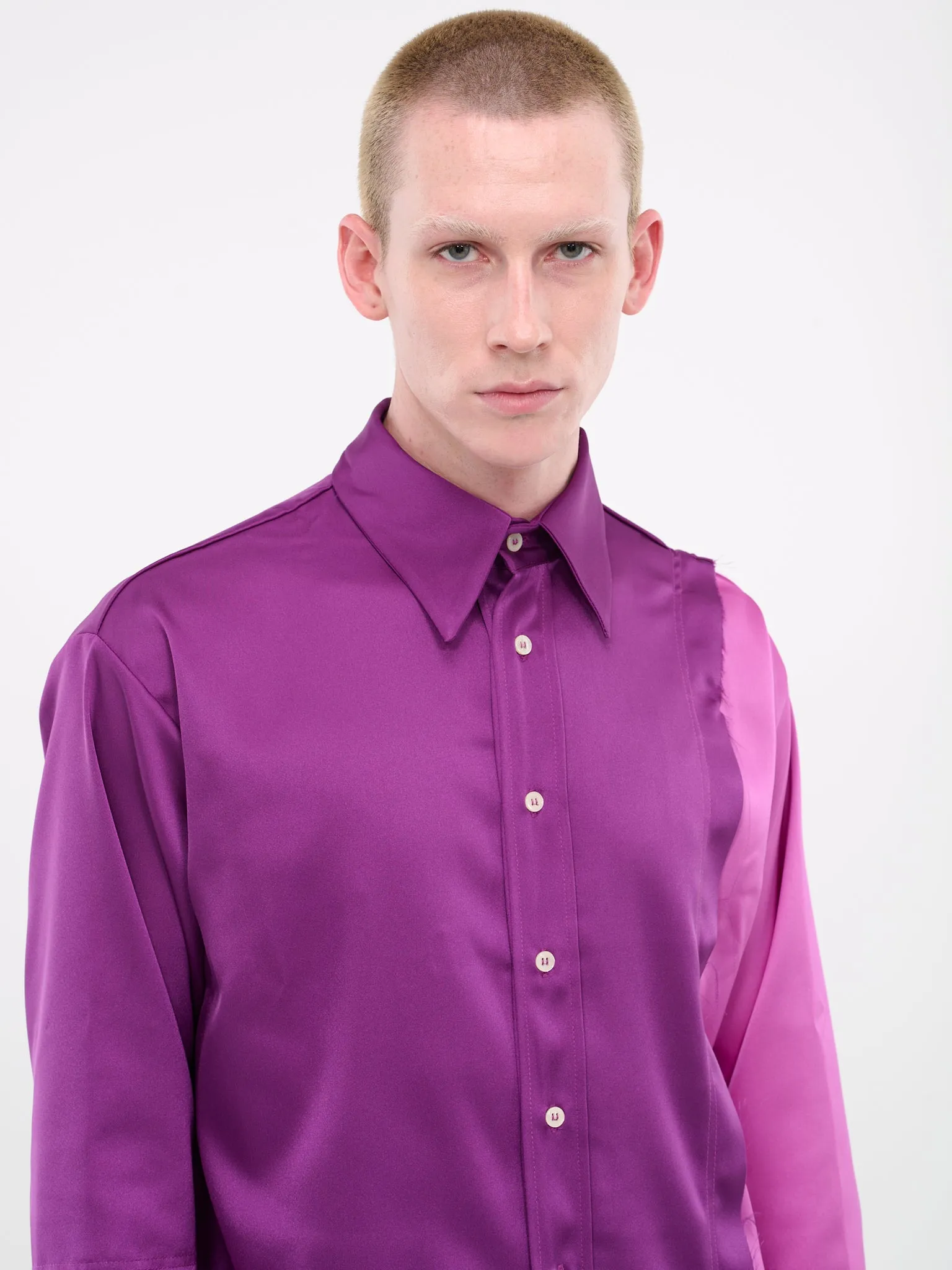Patched Silk Shirt (S13-PURPLE-LIGHT-PURPLE) sold by lorenzo product image thumbnail 4