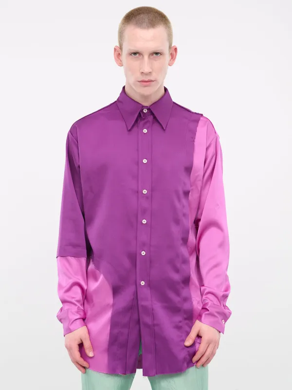 Patched Silk Shirt (S13-PURPLE-LIGHT-PURPLE) sold by lorenzo