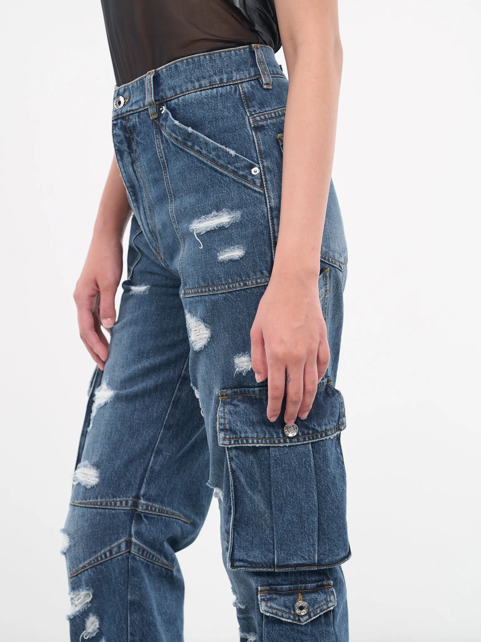 Cargo Denim Trousers (FTCZQD-G8JQ1-S9001-BLUE) sold by lorenzo product image thumbnail 5