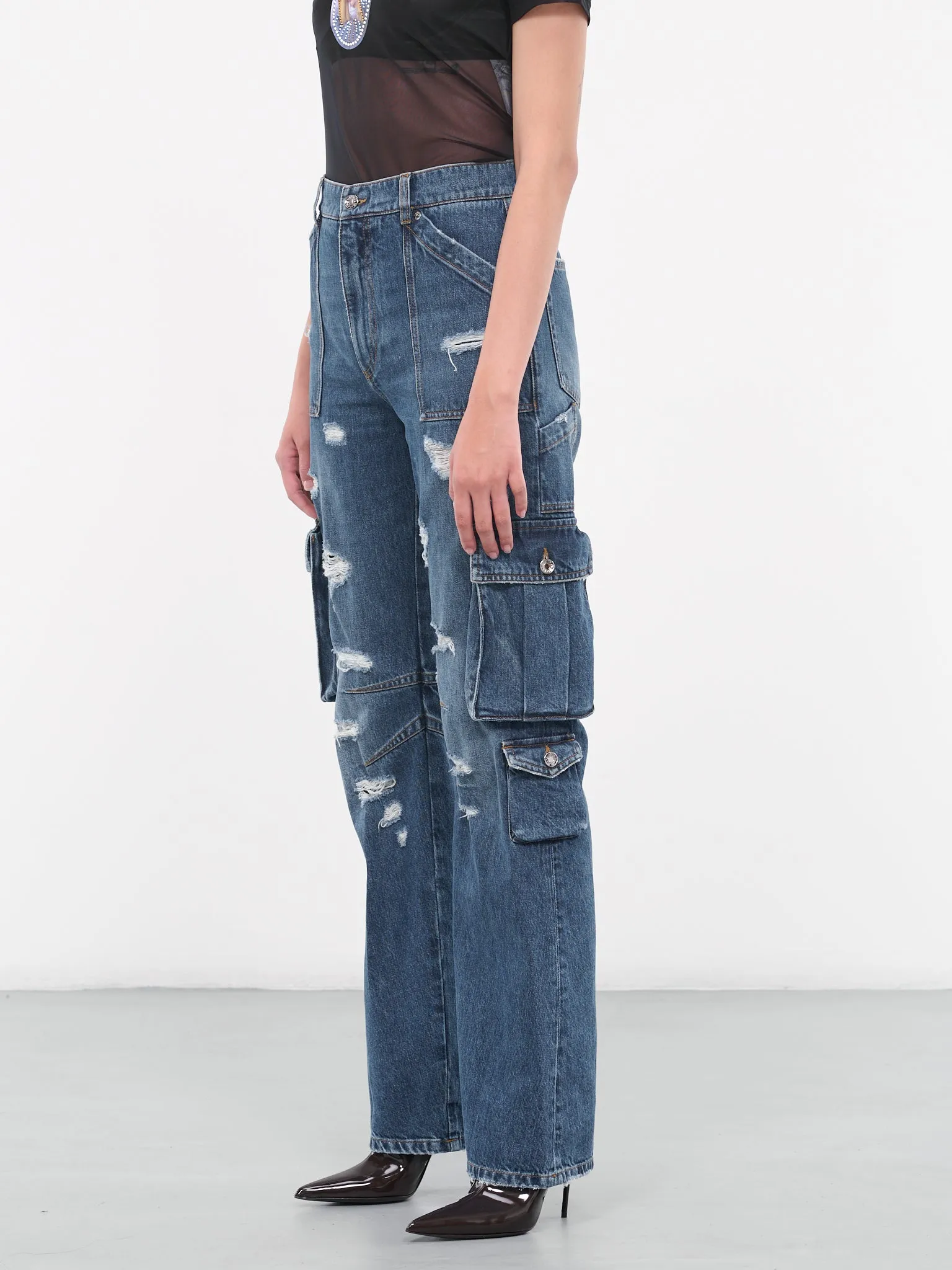 Cargo Denim Trousers (FTCZQD-G8JQ1-S9001-BLUE) sold by lorenzo product image thumbnail 2
