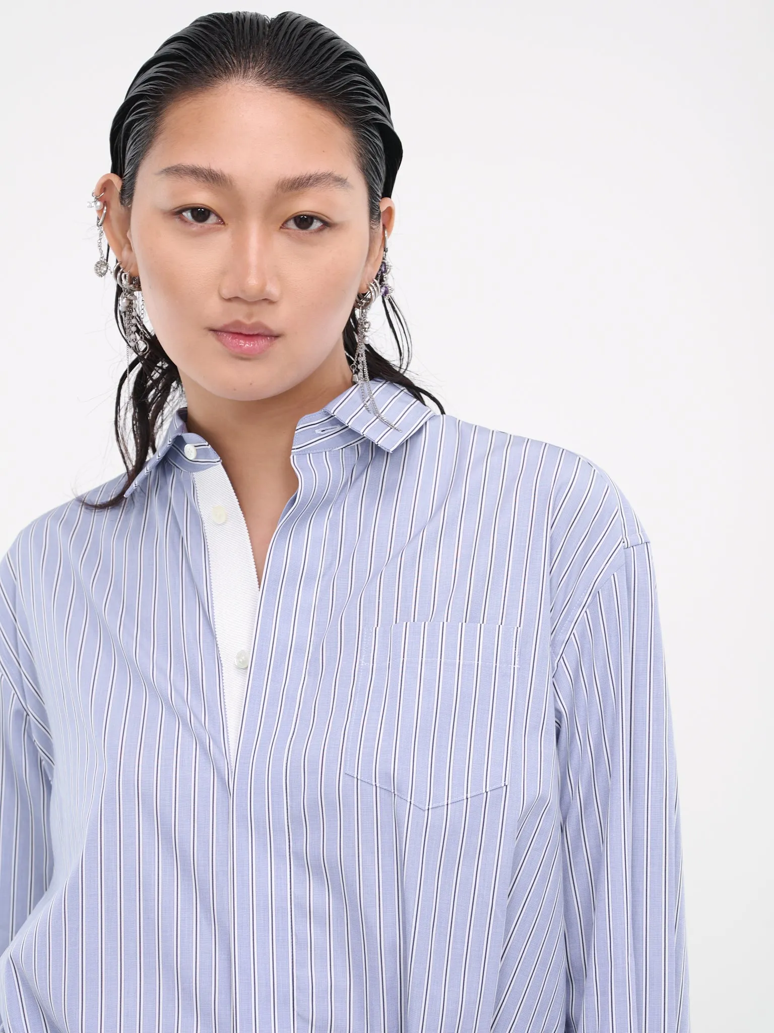 Shirt & Skirt Mini Dress (23-06773-LIGHT-BLUE-STRIPE-BEI) sold by lorenzo product image thumbnail 4