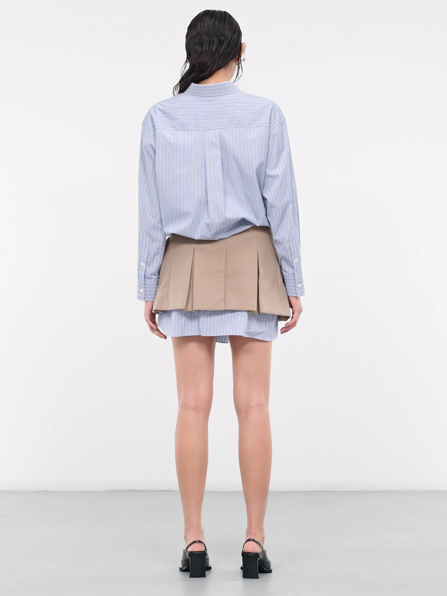 Shirt & Skirt Mini Dress (23-06773-LIGHT-BLUE-STRIPE-BEI) sold by lorenzo product image thumbnail 3
