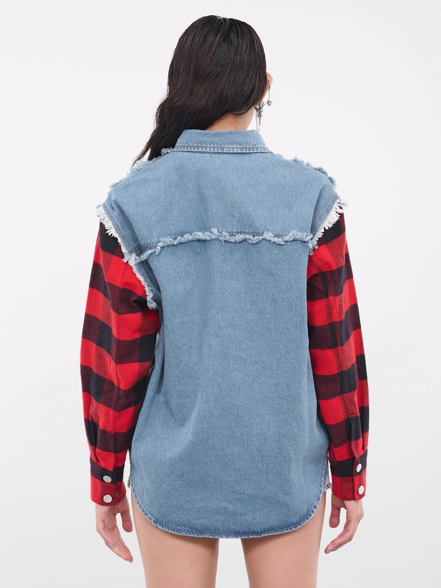 Check Denim Shirt (J0508-8737-BLUE) sold by lorenzo product image thumbnail 3