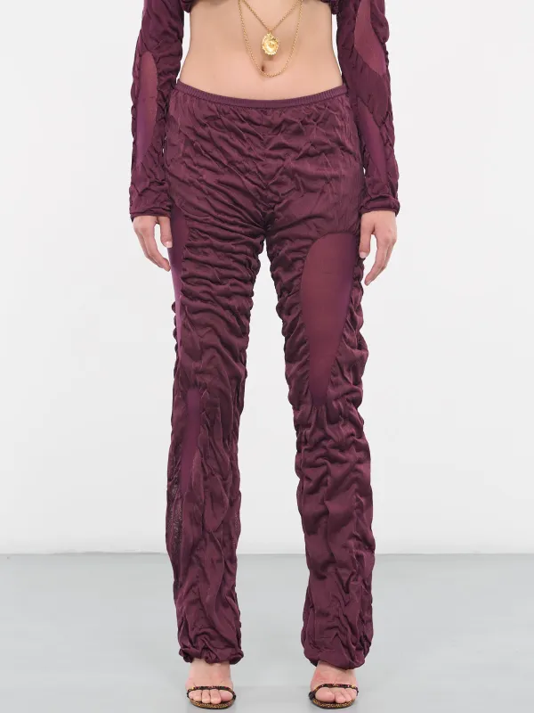 Wet Knit Trousers (WETLOOK-KNITTED-MAROON-PURPLE_ sold by lorenzo