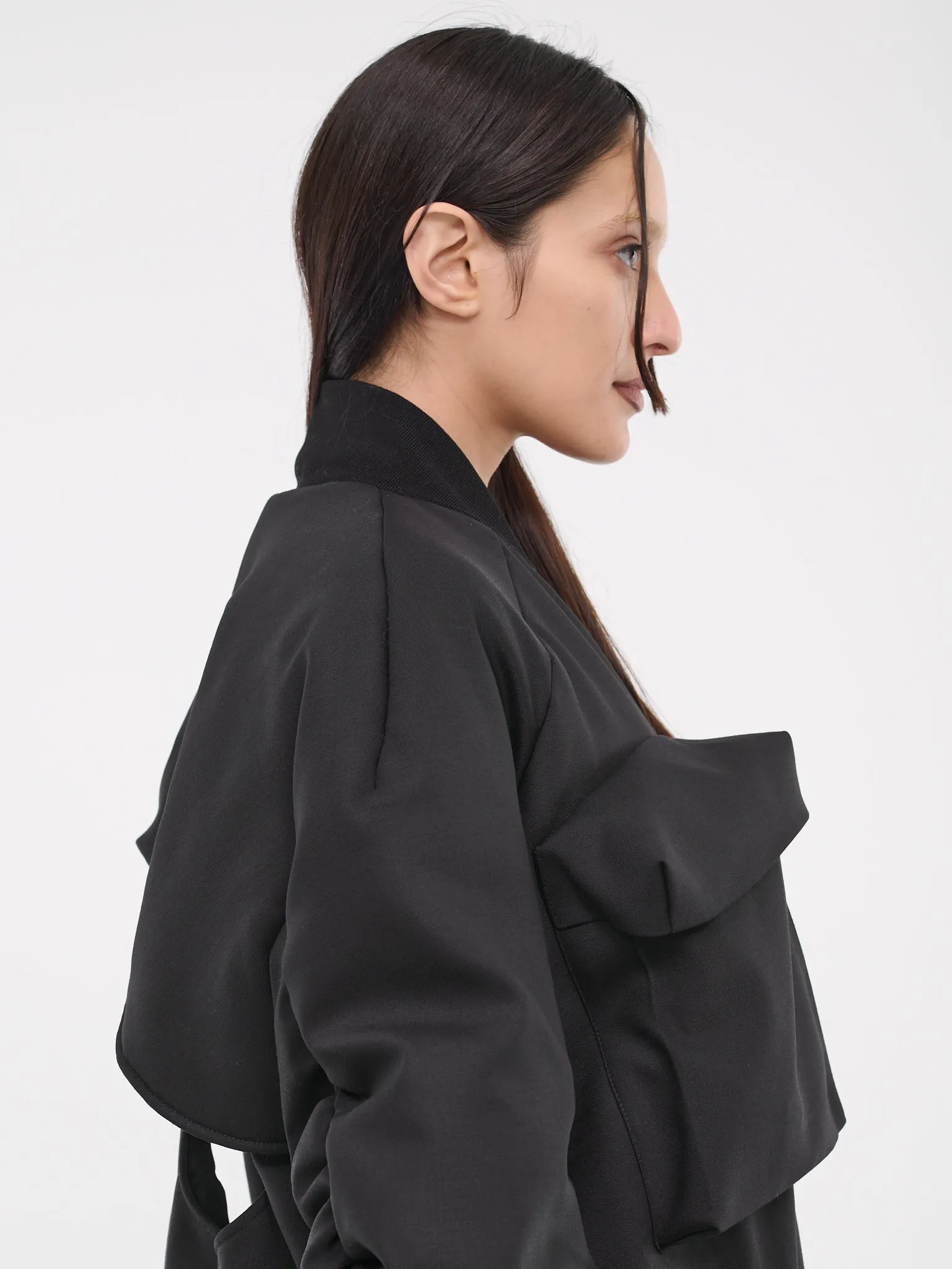 Cut-Out Bomber Jacket (VEWX10004A-VXE024XX-BLACK) sold by lorenzo product image thumbnail 4