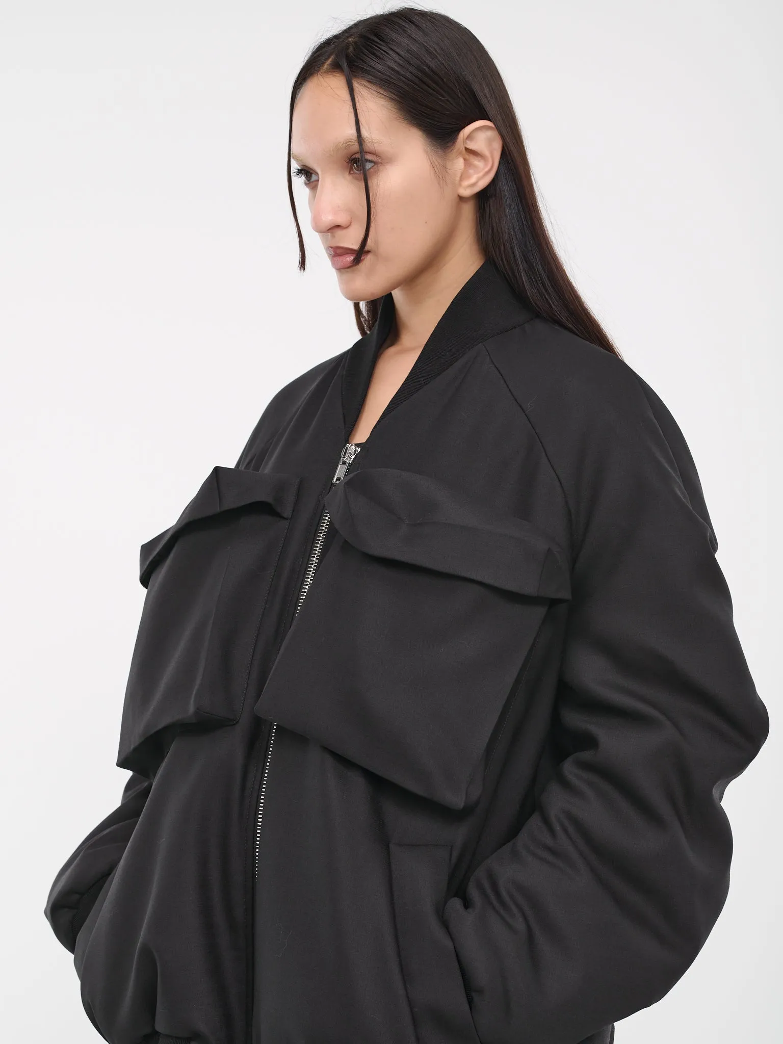 Cut-Out Bomber Jacket (VEWX10004A-VXE024XX-BLACK) sold by lorenzo product image thumbnail 5