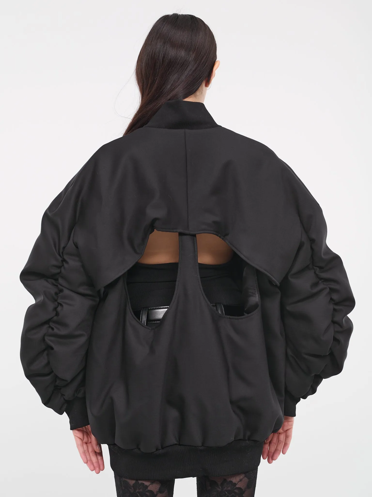 Cut-Out Bomber Jacket (VEWX10004A-VXE024XX-BLACK) sold by lorenzo product image thumbnail 3