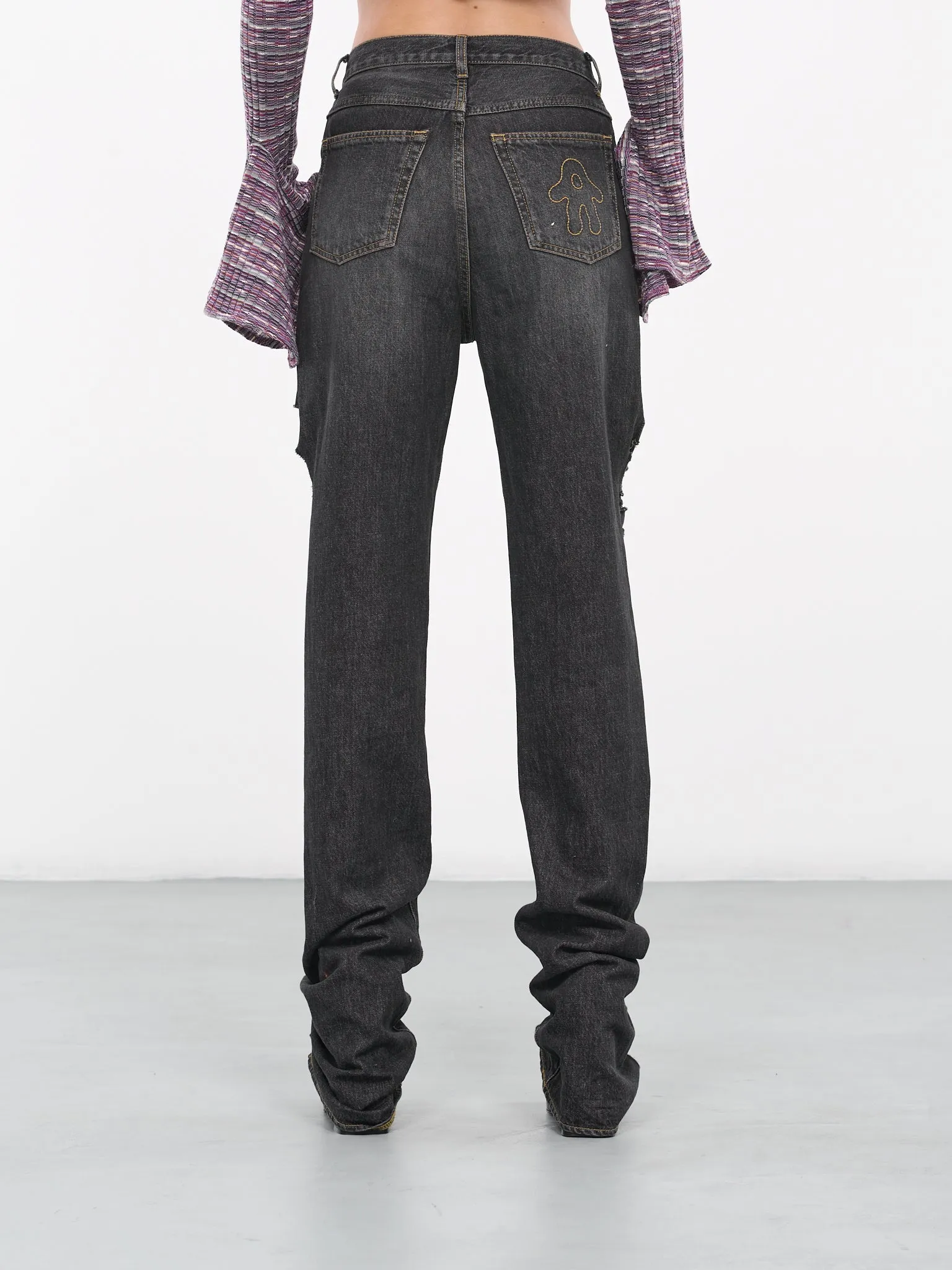 Drawstring Jeans (CS011-BLACK-STONE-WASH) sold by lorenzo product image thumbnail 3