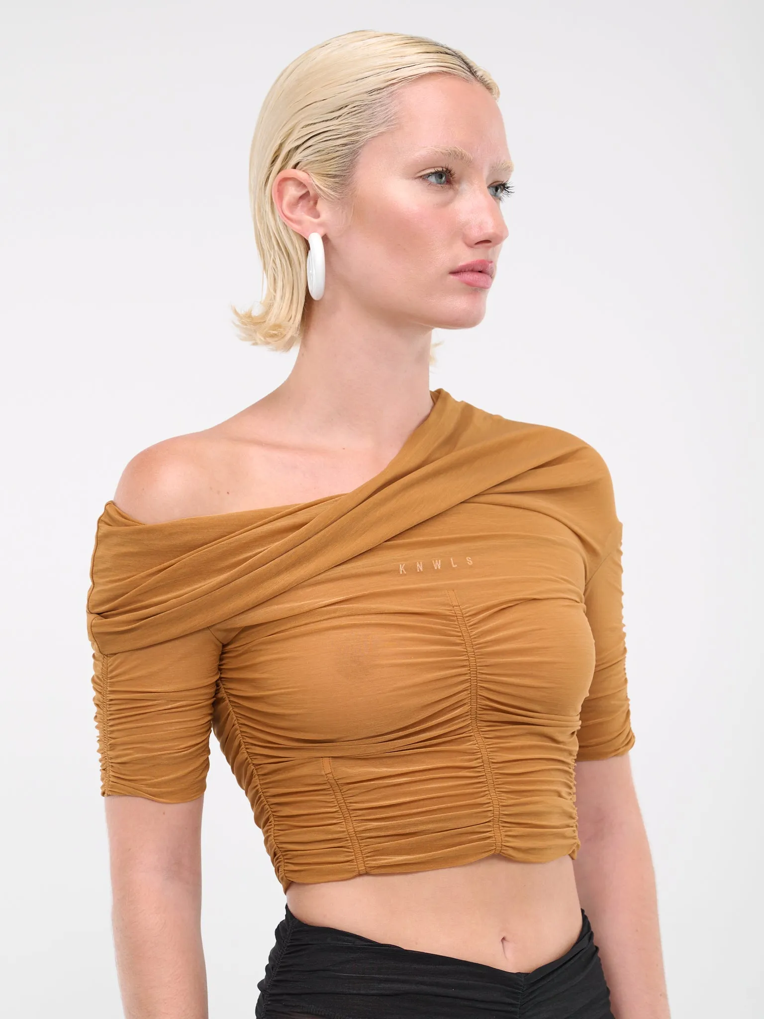 Ruched Top (OCILTO0-CAMEL) sold by lorenzo product image thumbnail 4