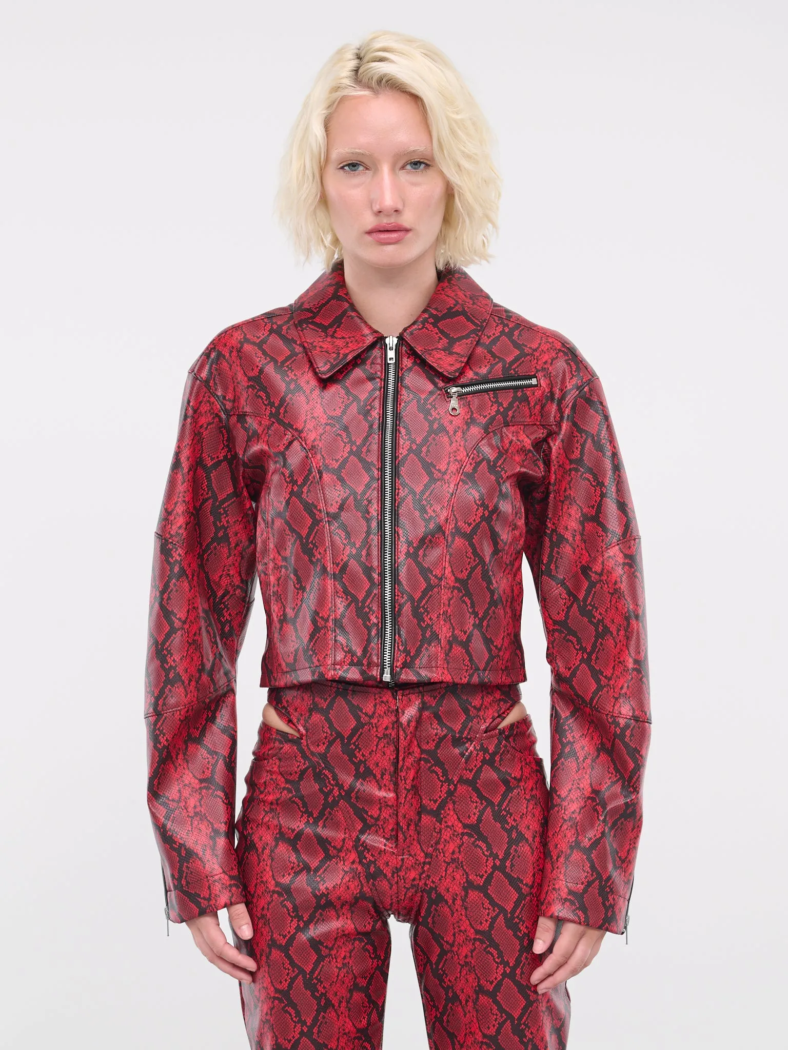 Faux-Leather Jacket (J06-610-BLOOD-RED) sold by lorenzo
