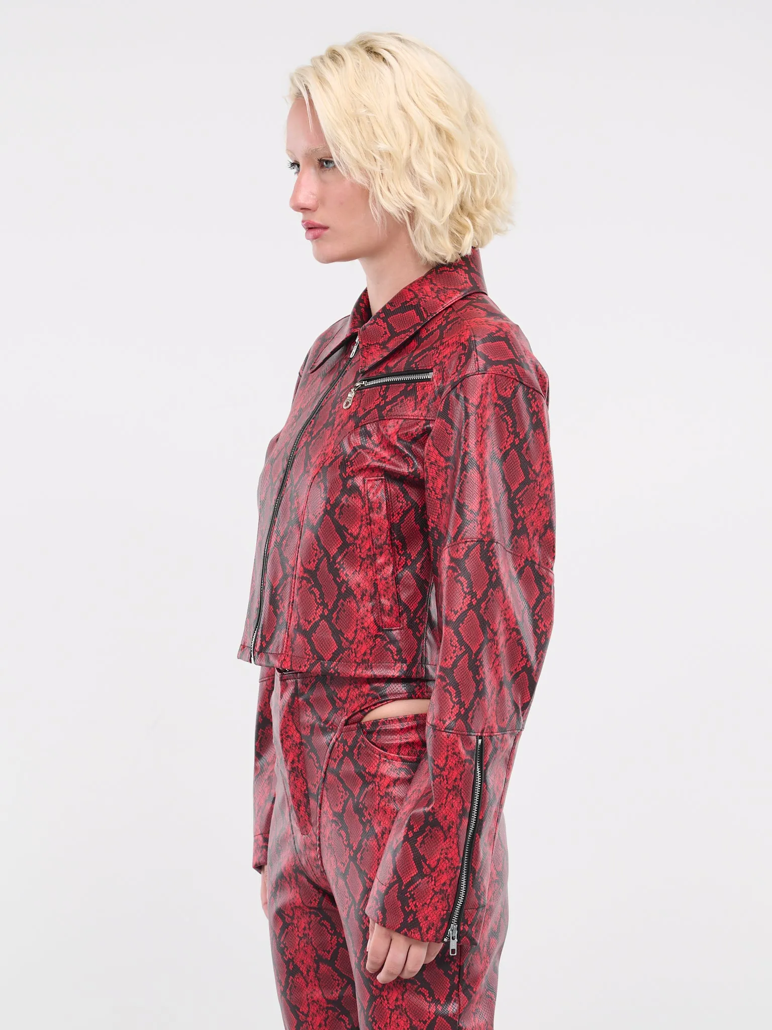 Faux-Leather Jacket (J06-610-BLOOD-RED) sold by lorenzo product image thumbnail 2