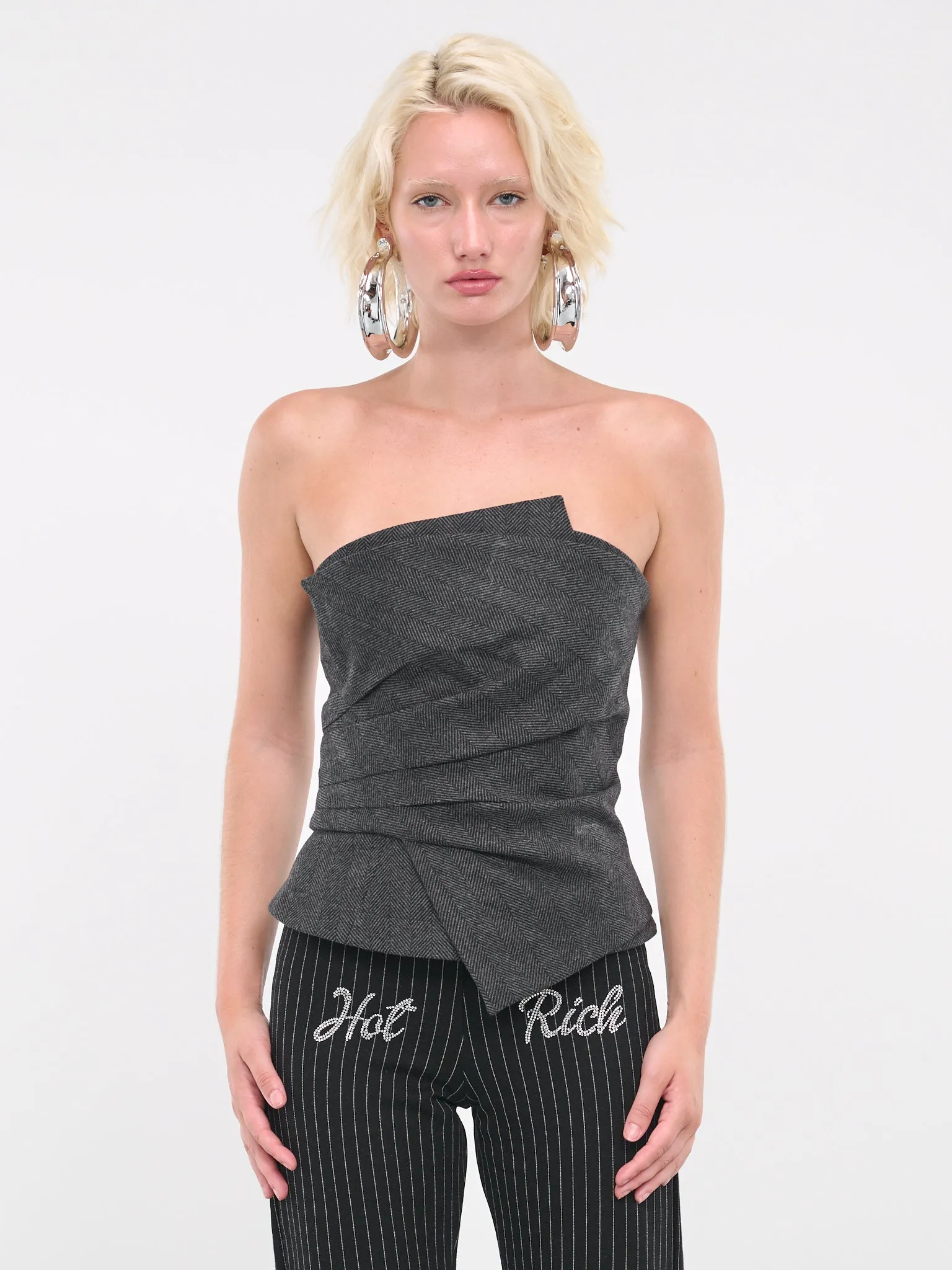 Mantle Wrap Corset Top (C01HS-GREY) sold by lorenzo