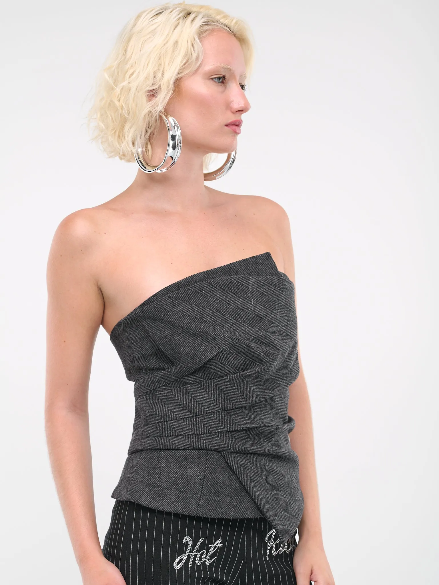 Mantle Wrap Corset Top (C01HS-GREY) sold by lorenzo product image thumbnail 4