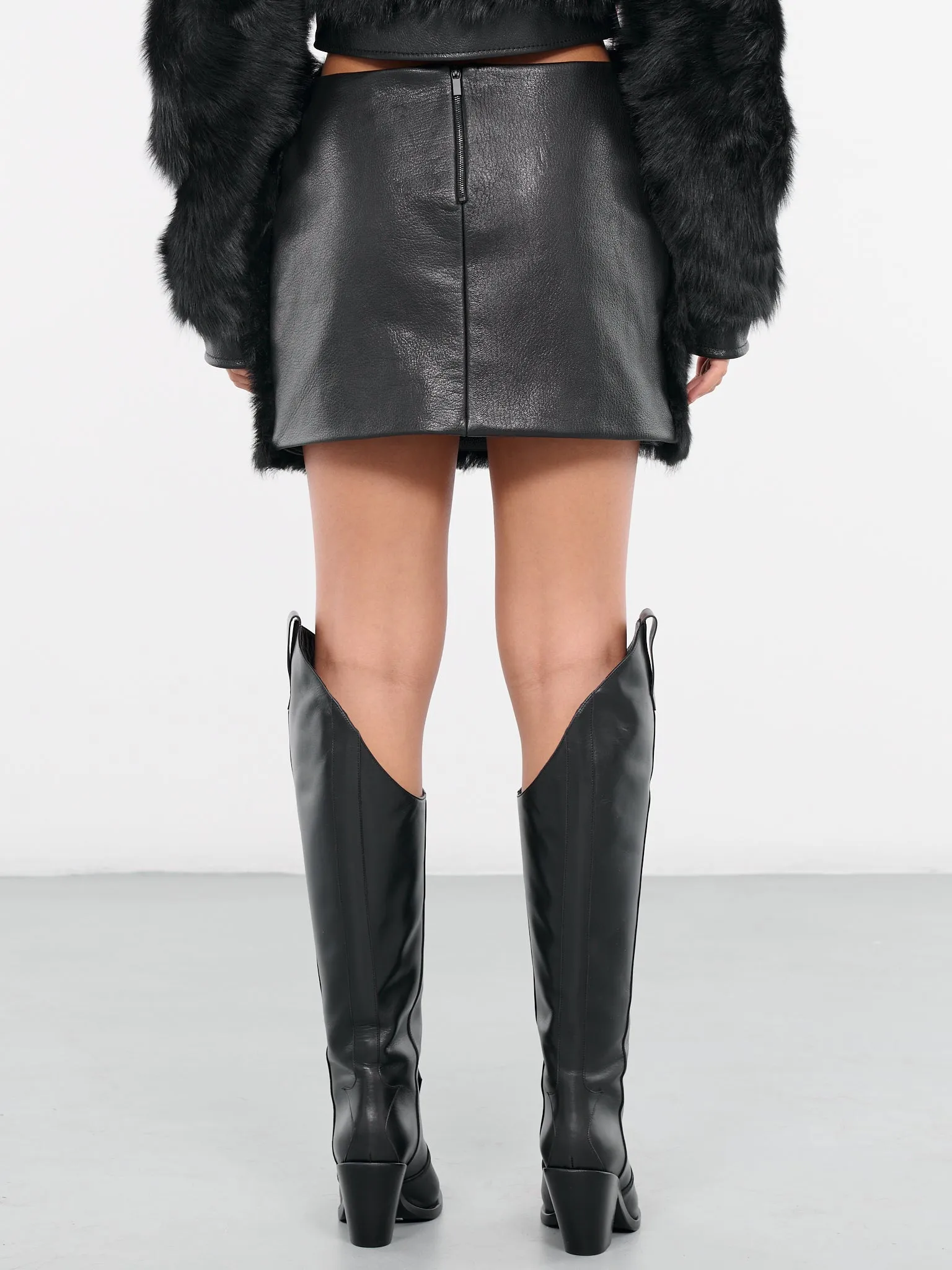 Faux-Fur Mini Skirt (DK75S-BLACK) sold by lorenzo product image thumbnail 3