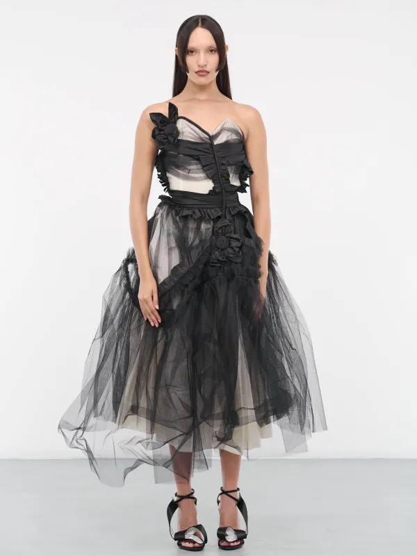 Black Deconstructed Tulle Dress (S29DD0014-S48403-900-BLACK) sold by lorenzo
