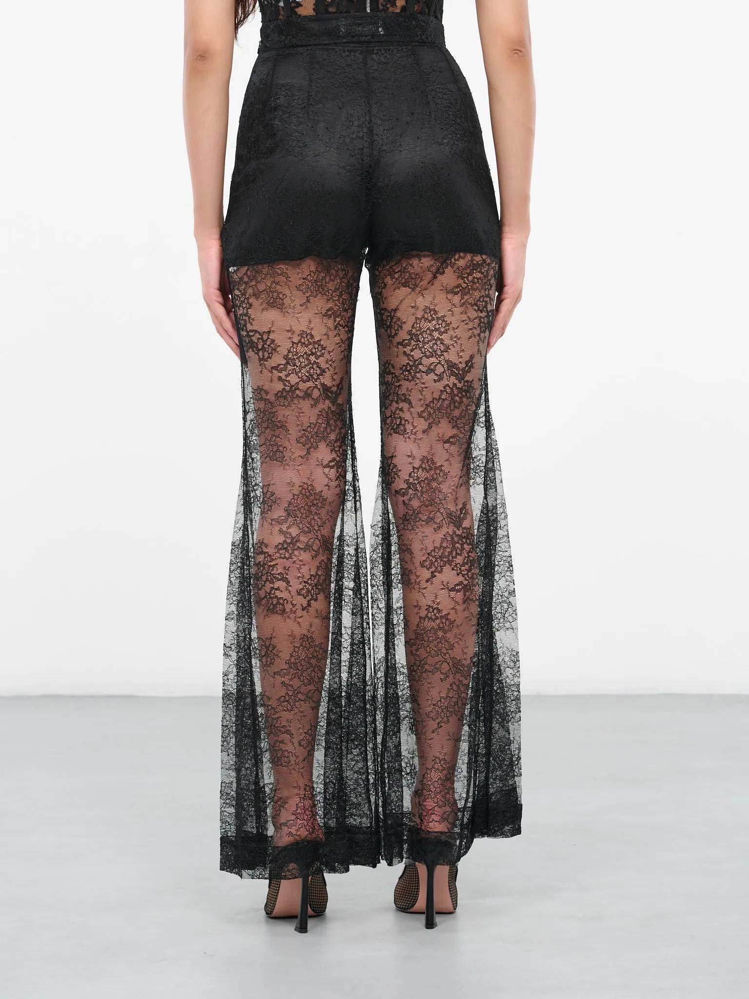 Lace Big Flare Pants (ACPA003PA0474-U900-BLACK) sold by lorenzo product image thumbnail 3
