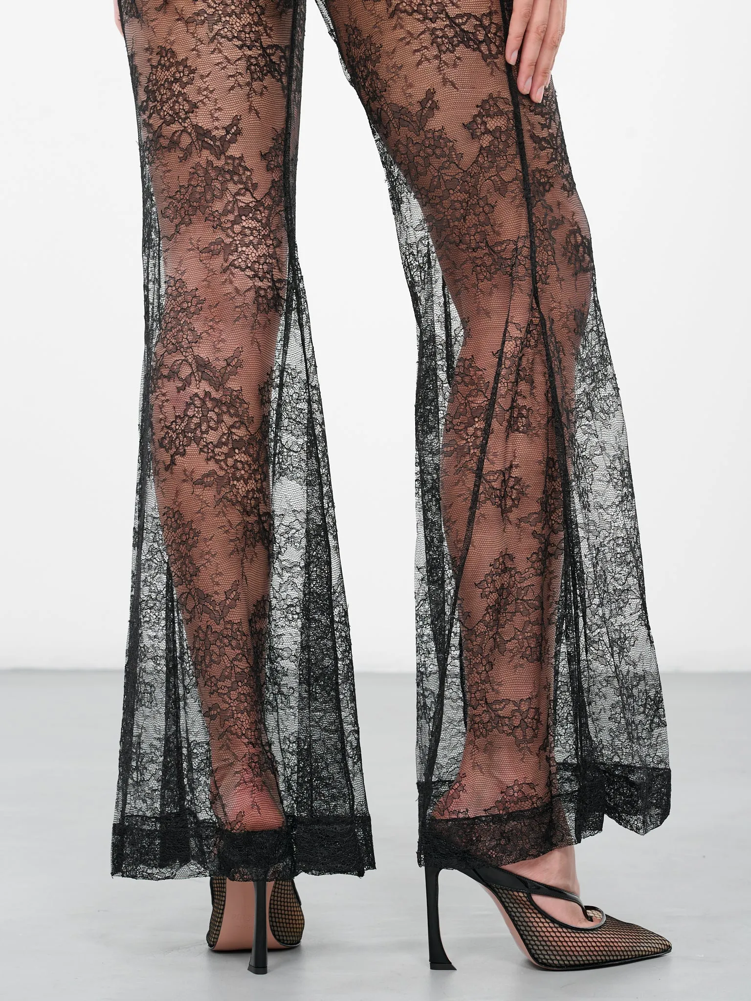 Lace Big Flare Pants (ACPA003PA0474-U900-BLACK) sold by lorenzo product image thumbnail 5