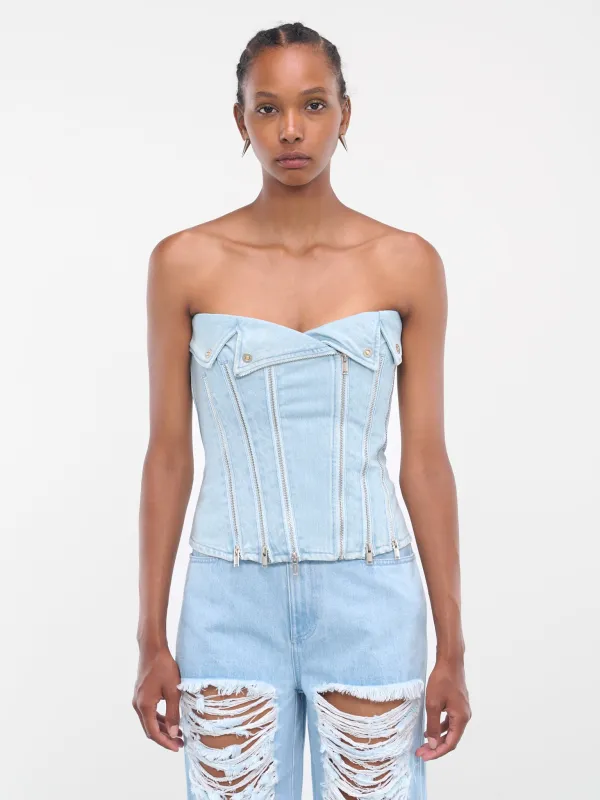 Denim Biker Corset (A3616P23-5037-CYAN) sold by lorenzo