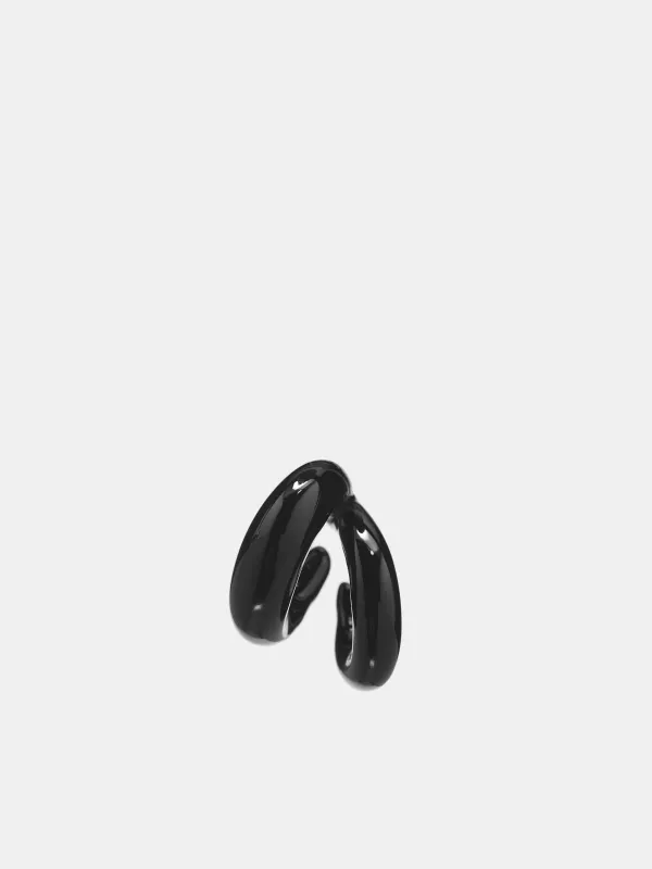 Blow Up Ear Cuff (EA032-S-BLACK) sold by lorenzo
