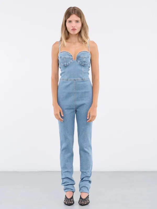 Denim Bustier Jumpsuit (119723-BLUE) sold by lorenzo