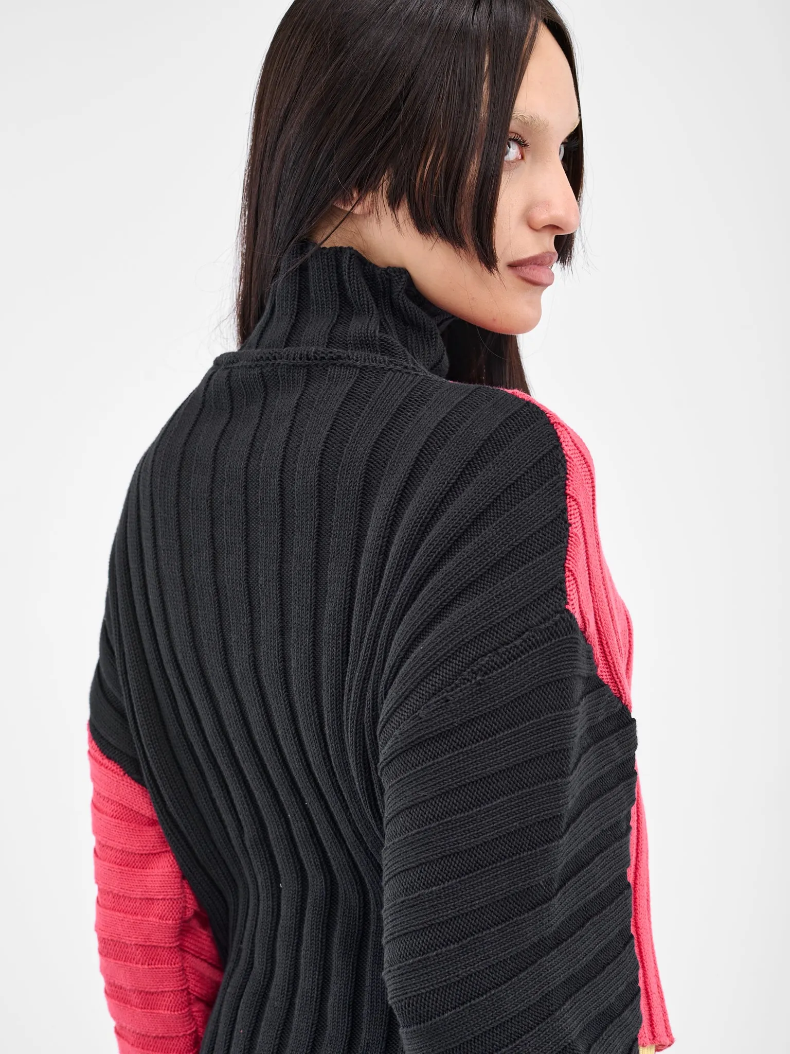 Asymmetric Rib Knit Jumper (RIBBED-JUMPER-BLUSH-INDIGO) sold by lorenzo product image thumbnail 5