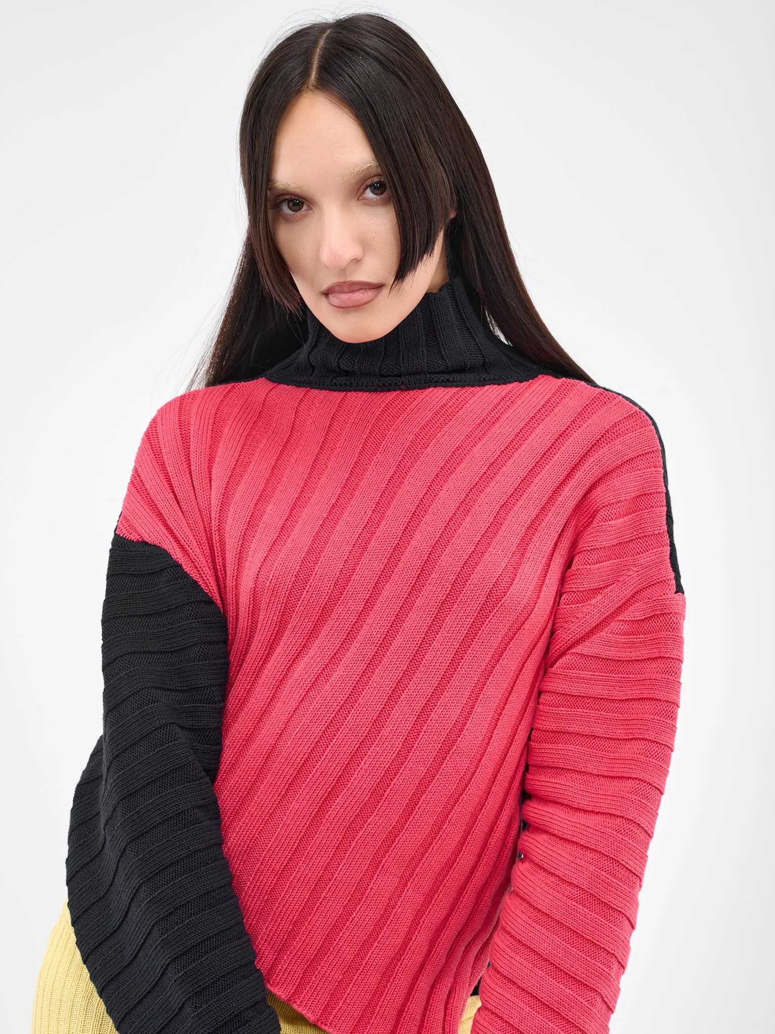 Asymmetric Rib Knit Jumper (RIBBED-JUMPER-BLUSH-INDIGO) sold by lorenzo product image thumbnail 4