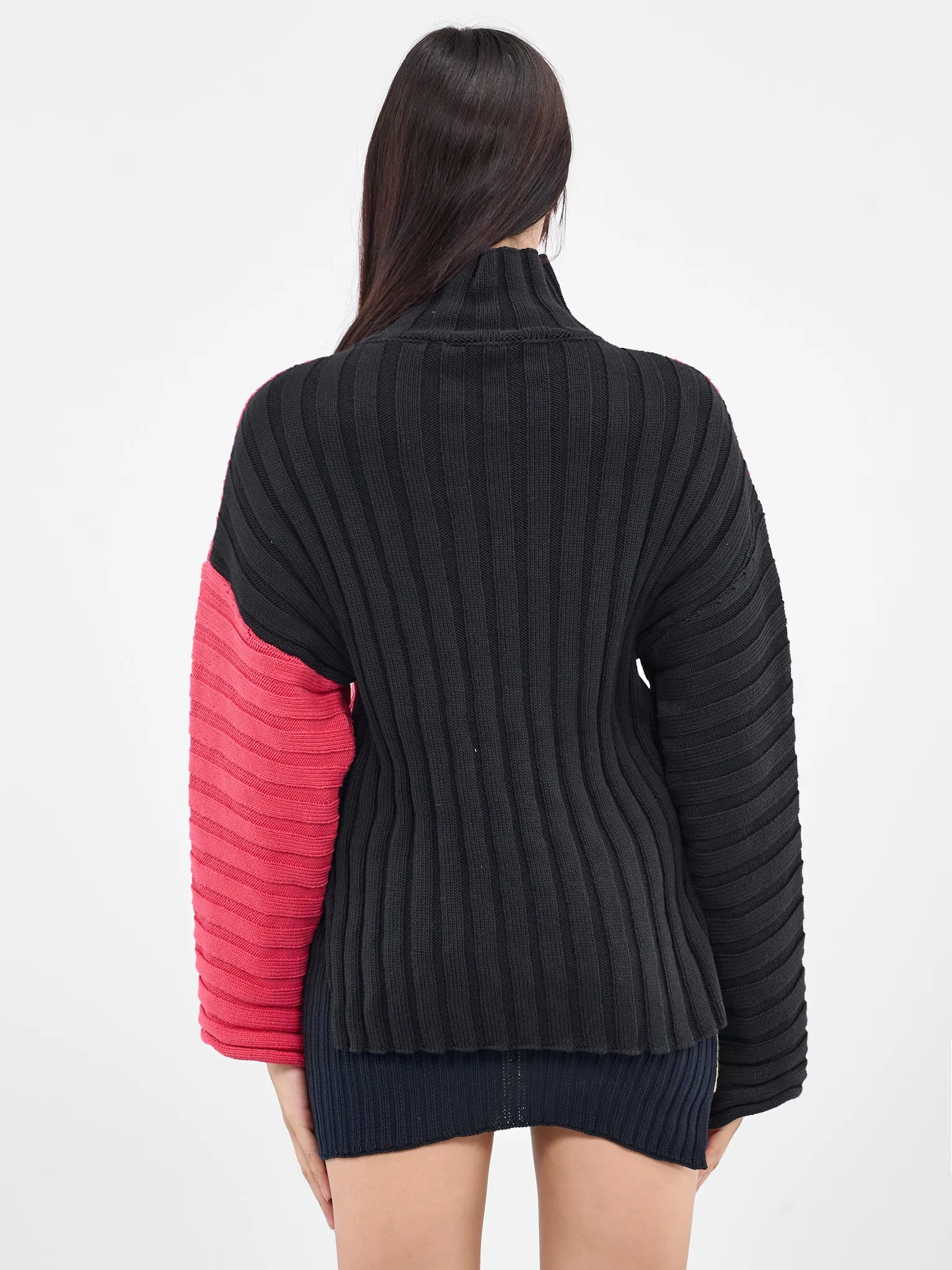 Asymmetric Rib Knit Jumper (RIBBED-JUMPER-BLUSH-INDIGO) sold by lorenzo product image thumbnail 3