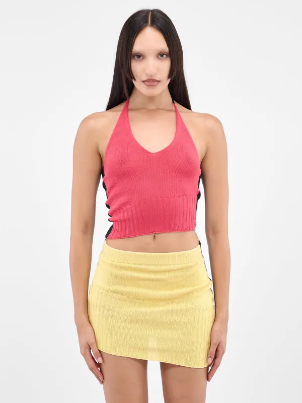 Asymmetric Rib Halter Top (HALTER-TOP-BLUSH-INDIGO) sold by lorenzo