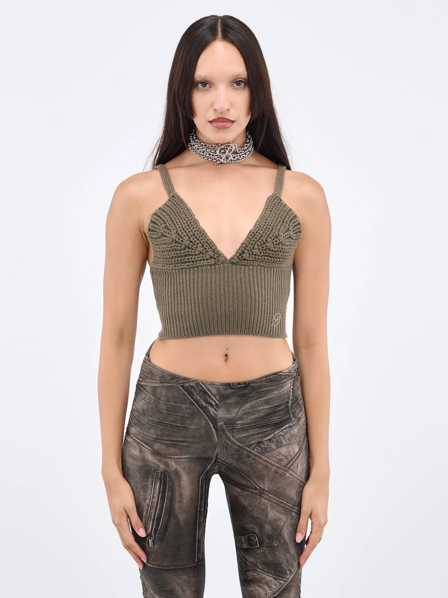 Rib Wool Top (2-2M376A-N0520-DARK-OLIVE) sold by lorenzo