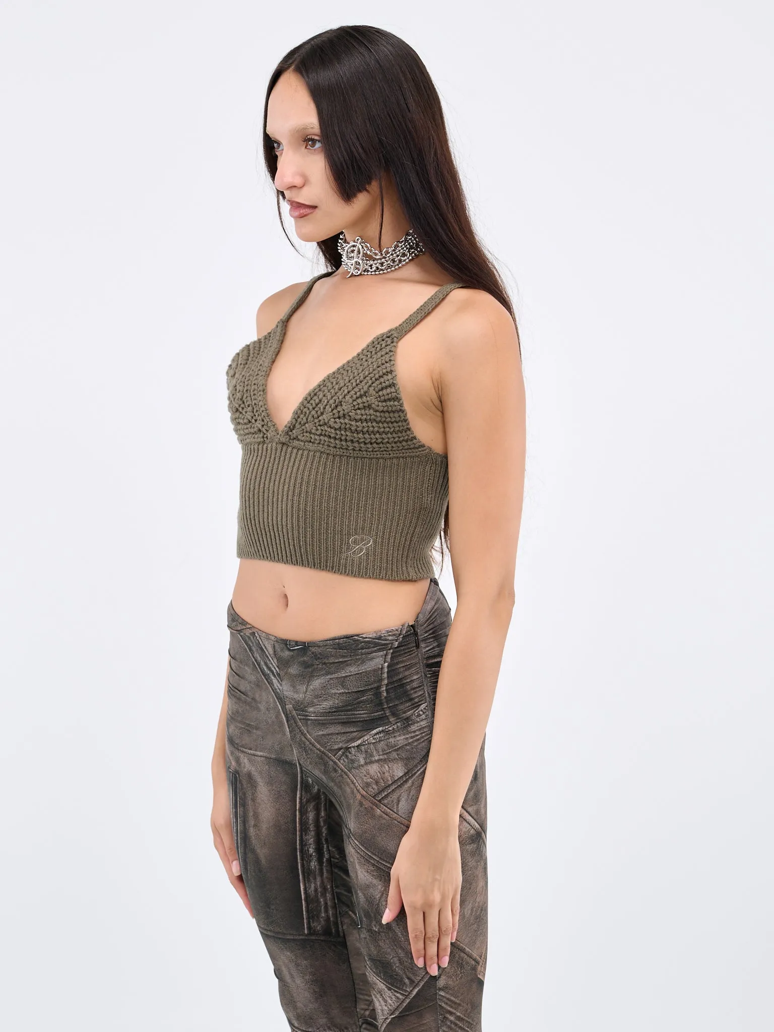 Rib Wool Top (2-2M376A-N0520-DARK-OLIVE) sold by lorenzo product image thumbnail 2