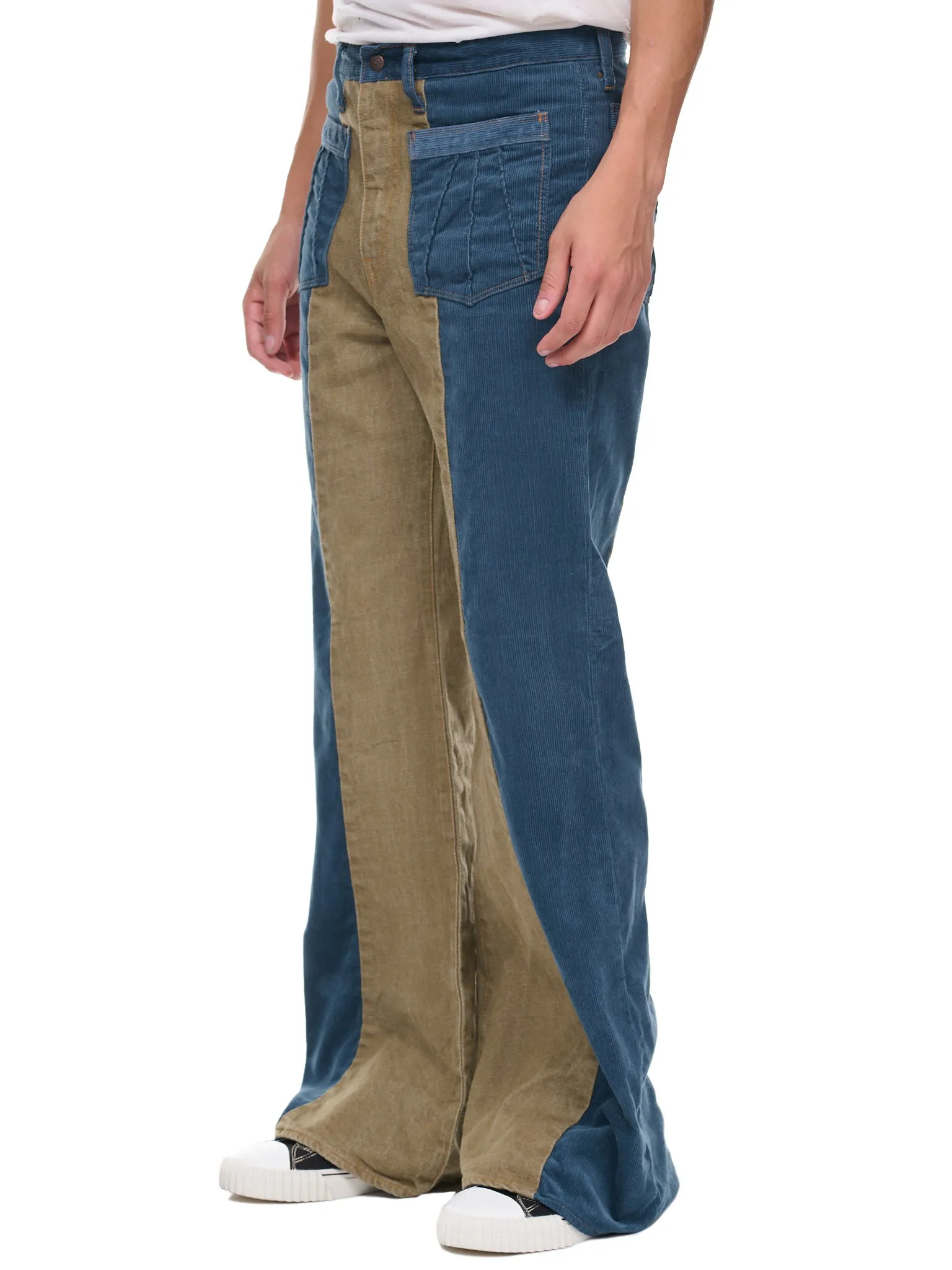 2Tone Gypsy Flare Pants (K2209LP020-BKA-BLUE-KHAKI) sold by lorenzo product image thumbnail 2