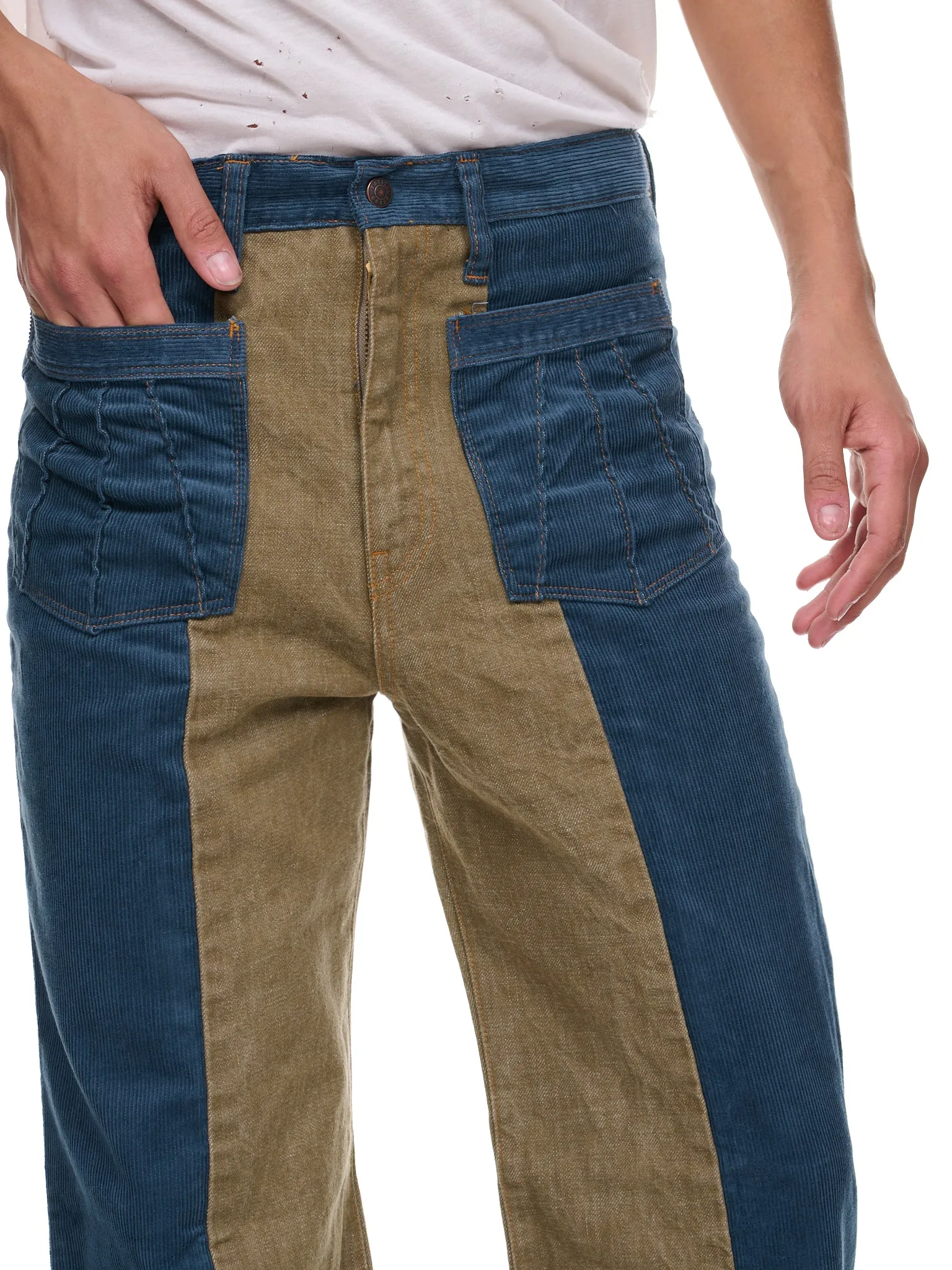 2Tone Gypsy Flare Pants (K2209LP020-BKA-BLUE-KHAKI) sold by lorenzo product image thumbnail 4