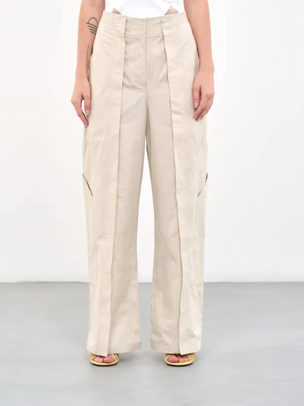 Cocosolo Trousers (23025375-CRISP-COTTON-PUTTY) sold by lorenzo