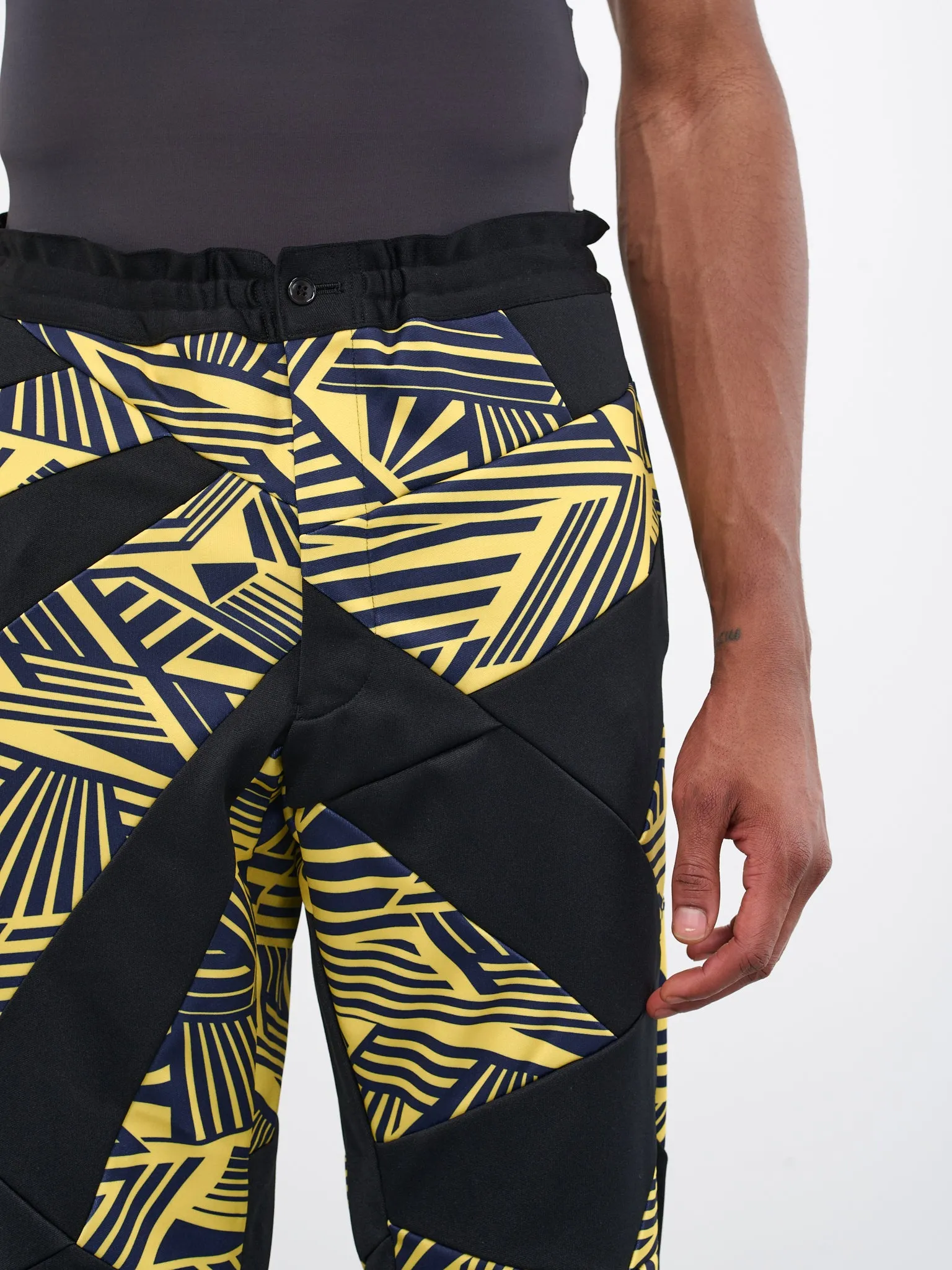 Geometric Cropped Trousers (PK-T015-051-YELLOW) sold by lorenzo product image thumbnail 4